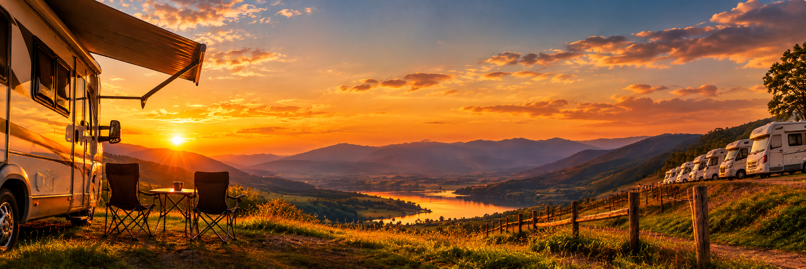 Motorhomes em paisagem natural brasileira